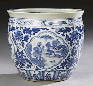 Chinese Blue and White Baluster Jardiniere, 20th c