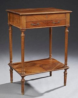 French Carved Walnut Louis XVI Style Work Table, l