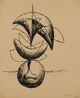 Charles Biederman Pen and Ink Drawing 1935