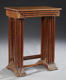 French Nest of Four Inlaid Mahogany Tables, c. 191