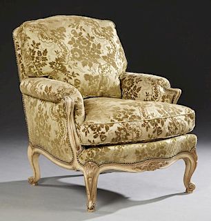 French Polychromed Upholstered Louis XV Style Berg