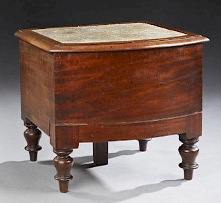 English Carved Mahogany Bowfront Step Commode, 19t
