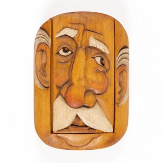 JOHN L. HEATWOLE (1948-2006), SHENANDOAH VALLEY OF VIRGINIA, FOLK ART CARVED SLIDE-LID BOX