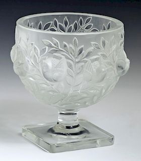 Lalique Cut and Frosted Crystal Goblet, 20th c., i