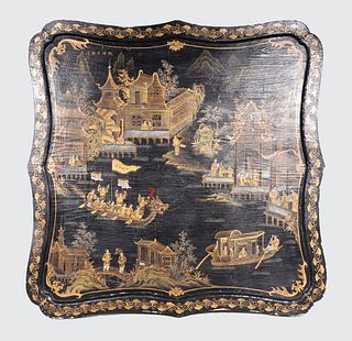 Black Chinese Lacquer Panel