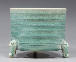 Chinese Celadon Footed Censor