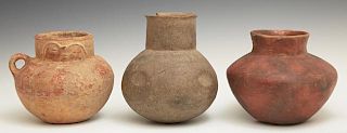 Three Pre-Columbian Baluster Earthenware Pots, one