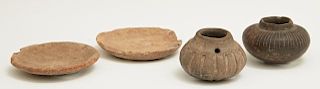 Group of Four Pieces of Pre-Columbian Pottery, con