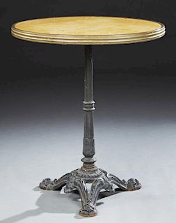 French Marble Top Bistro Table, late 19th c., the