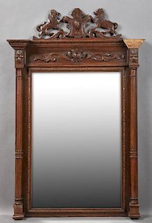 French Henri II Style Carved Walnut Overmantel Mir