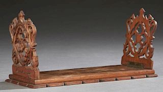 English Carved Oak Book Slide, late 19th c., the f