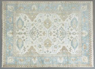 Turkish Angora Oushak Carpet, 8' 10 x 11' 10