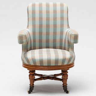 Victorian Mahogany and Upholstered Desk Chair