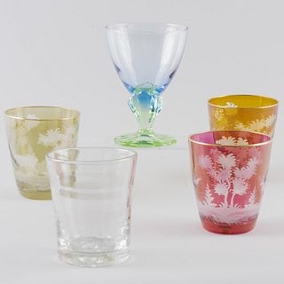 Assembled Set of Colored Glassware