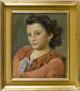 Eugene Speicher (American 1883-1962), oil on canvas portrait of Irene, signed lower right