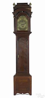 Rare Boston, Massachusetts Queen Anne walnut tall case clock, ca. 1740