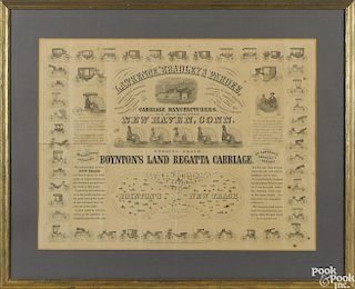 Printed broadside for Lawrence, Bradley, & Pardee Carriage Manufacturers, New Haven, Conn.
