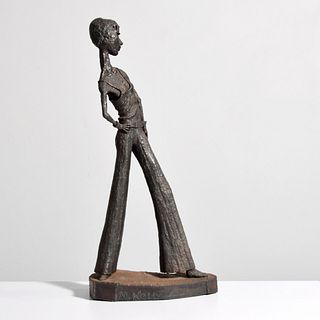 M. Kelly Figural Sculpture, Manner of Alberto Giacometti