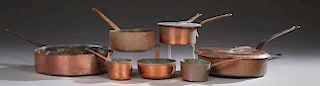 Group of Seven French Graduated Sauce Pans, 19th c