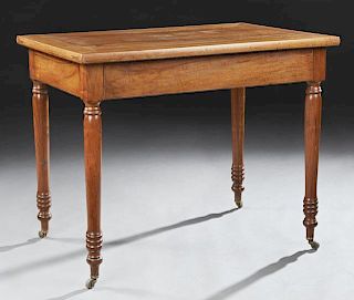 Louis Philippe Style Carved Walnut Writing Table,