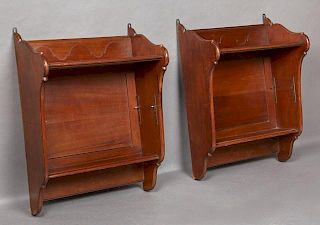 Pair of French Carved Mahogany Hanging Shelves, ea
