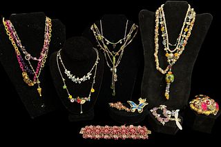 Collection Delicate Vintage Multicolor Beaded Floral and Stone Costume Jewelry 