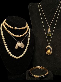 Pretty Victorian Shell & Pendant Necklaces 