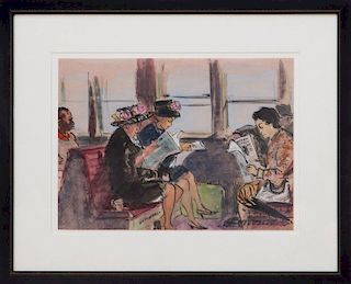CECIL BELL (1906-1970): GIRL ON A FERRY