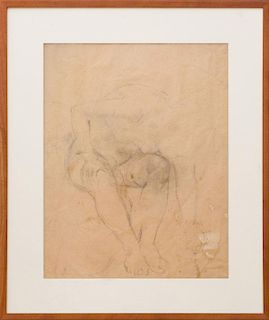 ATTRIBUTED TO ISABEL BISHOP (1902-1988): SEATED NUDE