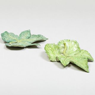 Pair of Lady Anne Gordon Porcelain Models of Leaves