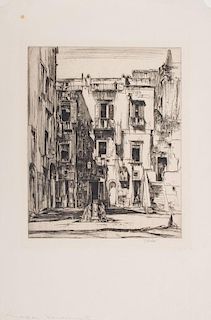 EARL HORTER (1881-1940): ITALIAN SCENE; STREET IN NAPLES; AND NAPLES TENEMENTS
