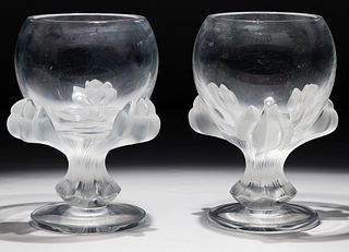 Lalique Crystal 'Bagheera' Vases