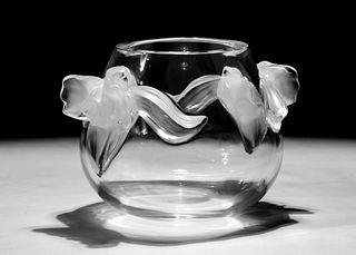 Lalique Crystal 'Orchidee' Vase