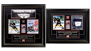 2009 NHL Chicago Winter Classic Game-Used Net and Signed Photographs