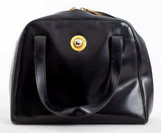 Celine Paris Black Leather Handbag
