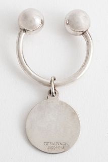 Tiffany & Co. Silver Ball Circle  Tag Key Ring
