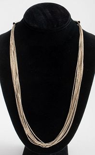 Vintage Silver Multi-Strand Micro Bead Necklace