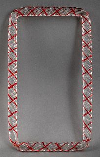 Venini Murano Clear & Red Art Glass Frame