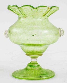 Antique Murano Glass Green Vase