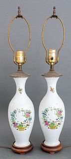 Chinese Porcelain Baluster Vase Mounted Lamp, 2