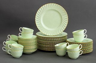 Minton Shell Green & Gold Porcelain Dinner Service