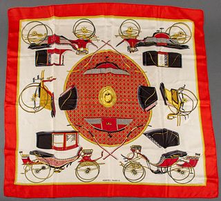 Hermes "Les Voitures a Transformation" Silk Scarf
