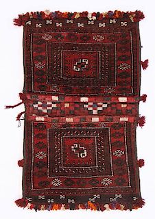 Vintage Afghan Saddlebag Rug