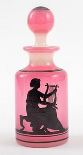 Carder Steuben Attr. Rose Quartz Silhouette Bottle