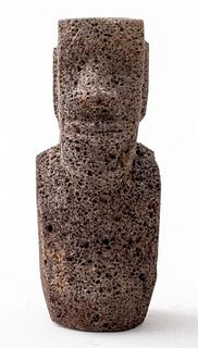 Easter Island Volcanic Rock Figural Carving