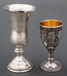 Judaica Sterling Silver Kiddush Cups, 2