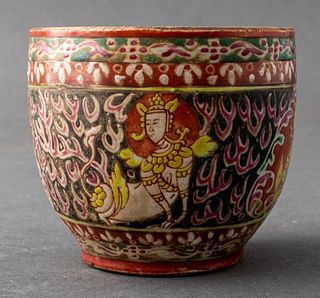Antique Thai Bencharong Ceramic Bowl