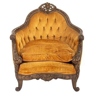 Baroque Revival Upholstered Club Chair, 1940s