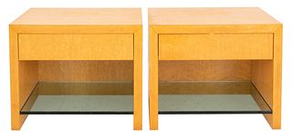 Modernage Style Birch Lamp Tables, 2