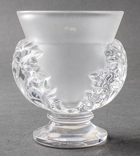 Lalique "Saint Cloud" Frosted Crystal Urn Vase